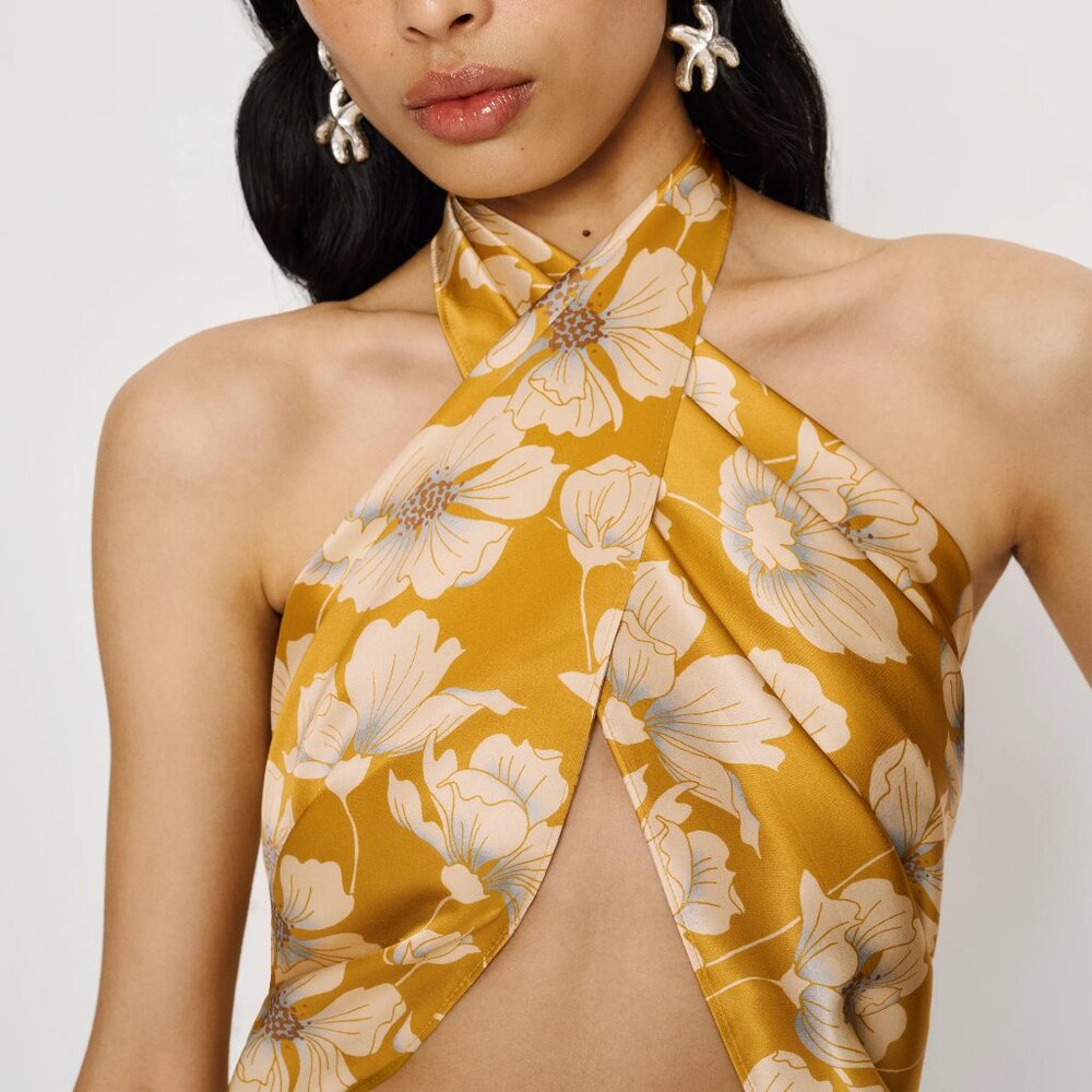 Reformation Silk Scarf Top